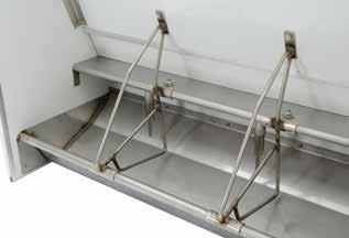 MA Wet / Dry Shelf Feeders - Plastic & Stainless Steel - for pigs 20-120kg Model Type Feed Type Volume Dimensions (mm) Animal Feed Spaces No of Pigs Per