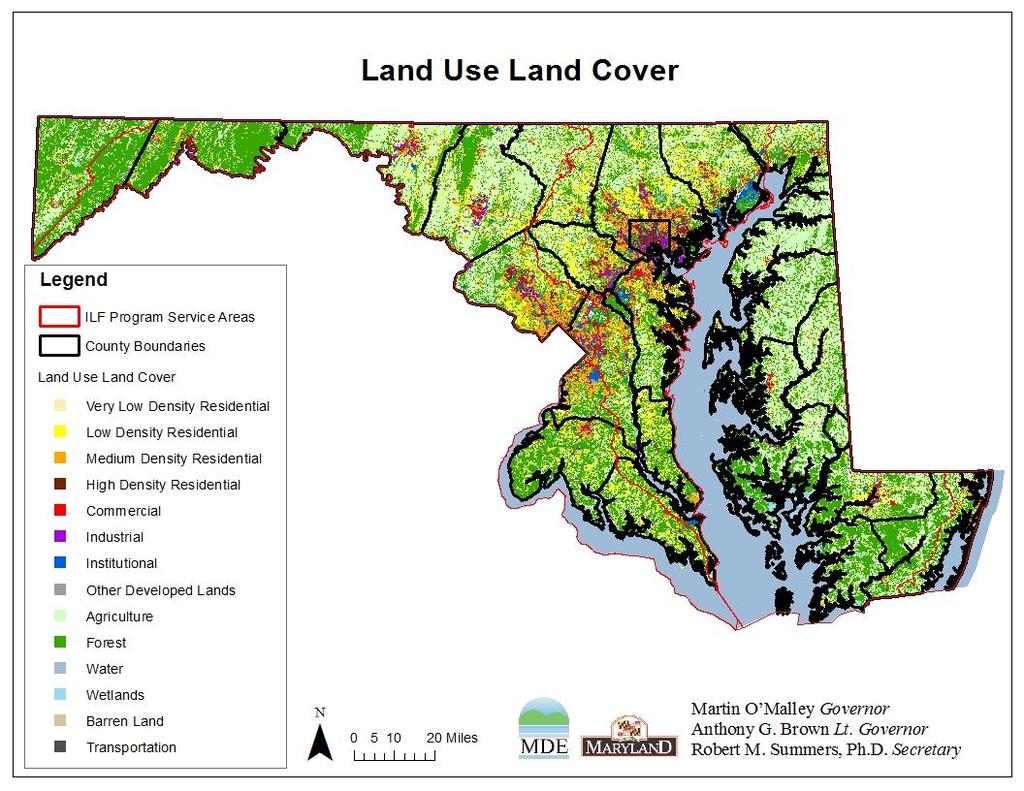 Larry Hogan, Governor Boyd Rutherford, Lt. Governor Ben Grumbles, Ph.D., Secretary Figure 2. Land Use Land Cover. 2010