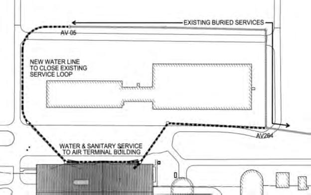 Vault Schematic: AV05 Vault Schematic: AV259 Stantec designed the sanitary sewage system with adequate capacity for current and future demand.