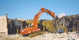 transportation of debris off site Concrete frame requires more trucks to remove debris due to its