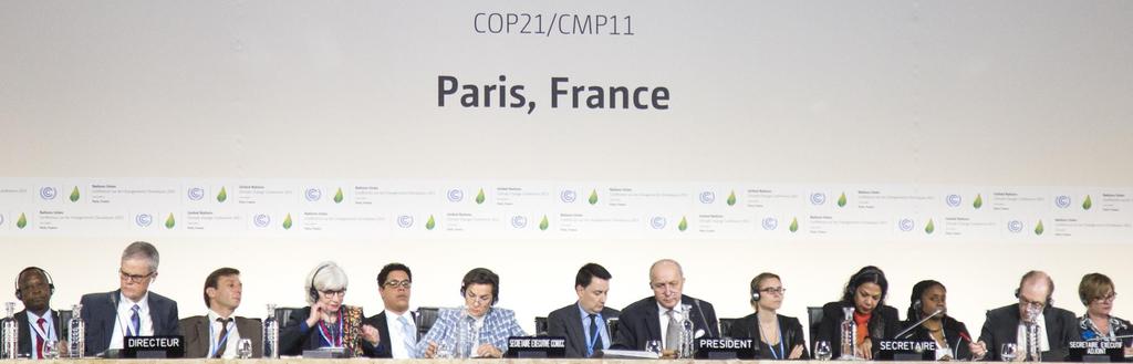 Climate policy context Paris agreement Limit global warming to 2 C