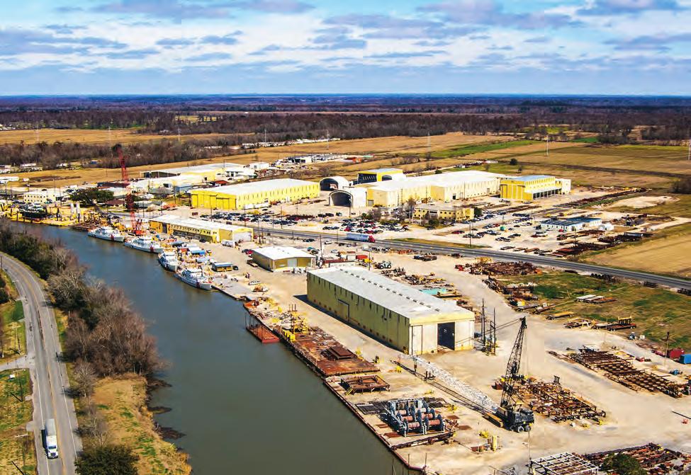 461,000 square feet of enclosed fabrication buildings 250 acre facility 1,685 feet of wet dock area Automated panel line facility Lockport New Construction The Lockport New Construction facility is