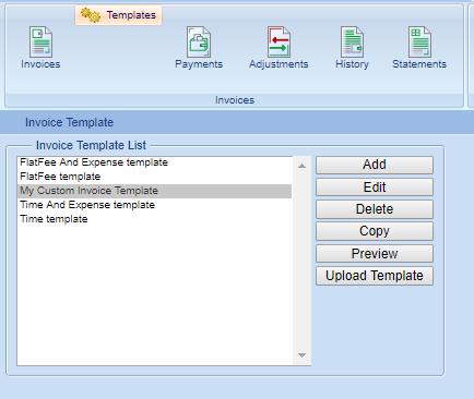 The Invoice Template Designer window for your custom invoice