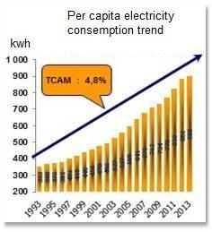 THE DEMAND FOR ELECTRICITY WILL KNOW AN AVERAGE ANNUAL GROWTH NEAR: 6.