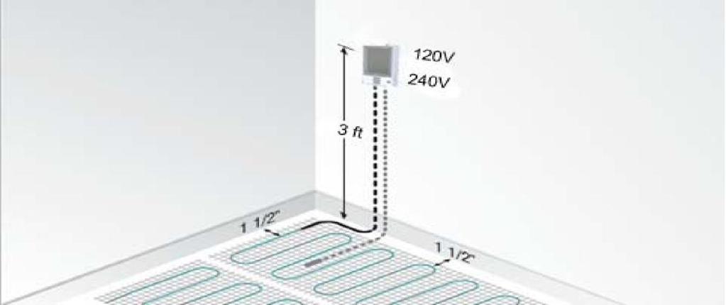 Please refer to Figure 4. The predetermined Tmat spacing must be maintained to ensure proper floor heating.