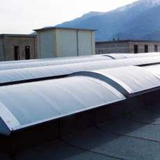 roof with polycarbonate snap-on profiles.