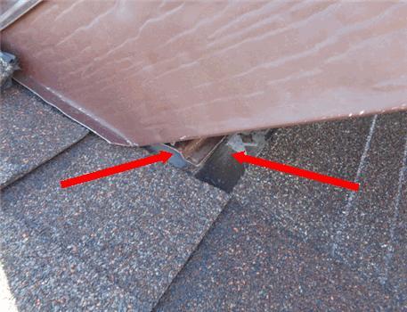 One 18) Roof Covering Condition R The ridge cap/vent on east rear side has nails that are too short, not able to penetrate through roof sheathing.