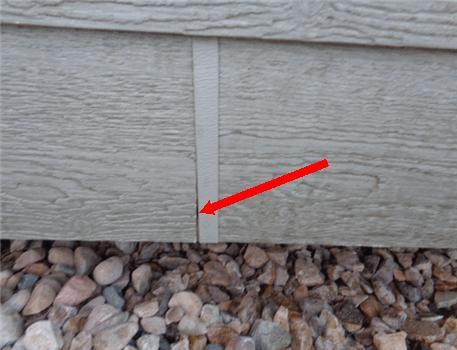 several siding joint splices that don't fully cover the siding