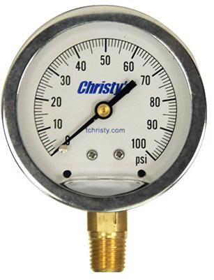 Pressure Gauges Pressure Gauge - 3 1/2" Dial Steel case with shatterproof dial Use air, water, oil or gas Not for Oxygen service 3 1/2" Dial Liquid Filled - 4" Dial For service applications where