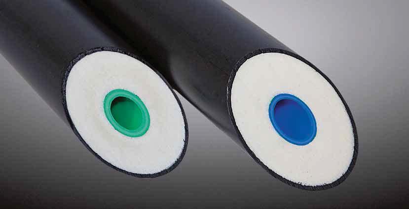 FEATURES INSULATION Material The aquatherm ti systems are insulated with PUR-rigid foam. This polyurethane foam is made of Polyol and Isocyanate and meets the functional requirements of the EN 253.
