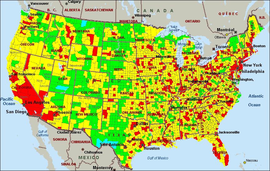 US Air Quality Index for Counties