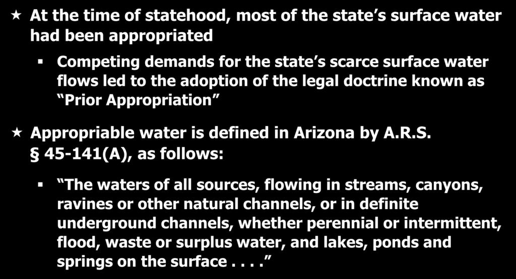 Why are surface water & groundwater managed differently in Arizona?