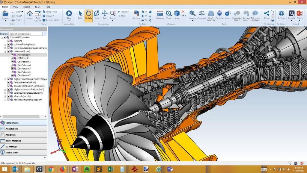 Glovius Modern CAD Viewer Glovius is used in Manufacturing, Automotive, and Aerospace industries for Paperless Manufacturing - Open native CAD files from CATIA, NX, Creo, STEP, and more - Eliminate