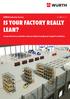 WÜRTH Industrie Service DE EN FR IT IS YOUR FACTORY REALLY LEAN? Comprehensive production and operational equipment supply for industry