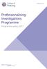 Professionalising Investigations Programme
