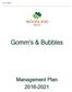 Gomm's & Bubbles. Gomm's & Bubbles. Management Plan