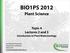 BIO1PS 2012 Plant Science Topic 4 Lectures 2 and 3 Introduction to Plant Biotechnology