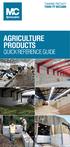 AGRICULTURE PRODUCTS QUICK REFERENCE GUIDE. v.3