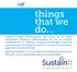 things that we do... bringing sustainability to life