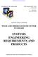 SYSTEMS ENGINEERING REQUIREMENTS AND PRODUCTS