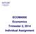 ECOM4000 Economics Trimester 2, 2014 Individual Assignment