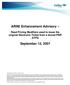 ARNE Enhancement Advisory. September 12, 2007