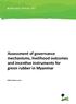 WORKING PAPER 207. Assessment of governance mechanisms, livelihood outcomes and incentive instruments for green rubber in Myanmar. Miles Kenney-Lazar