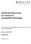 Exploring Outsourcing as a Source of Competitive Advantage