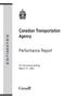 ESTIMATES. Canadian Transportation Agency. Performance Report