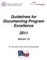 Guidelines for Documenting Program Excellence 2011