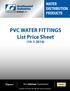 PVC WATER FITTINGS List Price Sheet