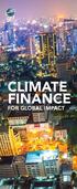 CLIMATE FINANCE FOR GLOBAL IMPACT