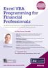 Excel VBA Programming for Financial Professionals