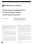 In October 1997, the Trade Commissioner Service (TCS) Performance measurement in the Canadian Trade Commissioner Service THE MANAGER S CORNER