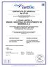 CERTIFICATE OF APPROVAL No CF 154 J B KIND LIMITED & IRMADE- INDÚSTRIAS DE REVESTIMENTO DE MADEIRAS, S.A.