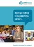 Best practice in supporting carers