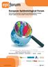 European Epidemiological Forum