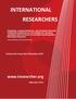 INTERNATIONAL RESEARCHERS.    Volume No.4 Issue No.4 December 2015 ISSN