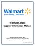 Walmart Canada Supplier Information Manual