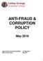 ANTI-FRAUD & CORRUPTION POLICY. May 2016
