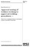 Approval testing of welders working to approved welding procedures