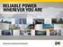 RELIABLE POWER WHEREVER YOU ARE. Electric Power Generation from Caterpillar