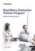 BlackBerry Enterprise Partner Program. Solutions Provider Brochure