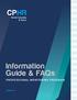 Information Guide & FAQs PROFESSIONAL MENTORING PROGRAM CPHRBC.CA