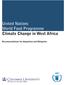United Nations World Food Programme Climate Change in West Africa. Recommendations for Adaptation and Mitigation