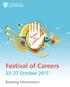 Festival of Careers October Booking Information