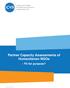 Partner Capacity Assessments of Humanitarian NGOs