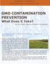 GMO CONTAMINATION PREVENTION
