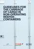 GUIDELINES FOR THE CARRIAGE OF CARGO IN NON-OPERATING REEFER CONTAINERS