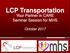 LCP Transportation. Your Partner in CARE Seminar Session for MHS. October PR.P.PP 09/14